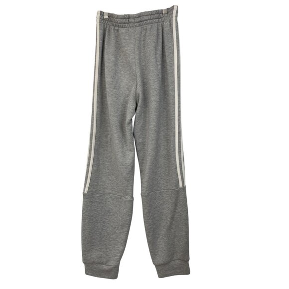 Adidas Gray Joggers Elastic Waist Side Pockets Stripes Size S 8872 Track Pants - Picture 2 of 7